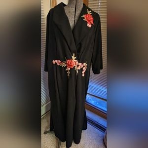 EMBROIDERED BLACK 3/4 SLEEVE DRESS 5XL NBW